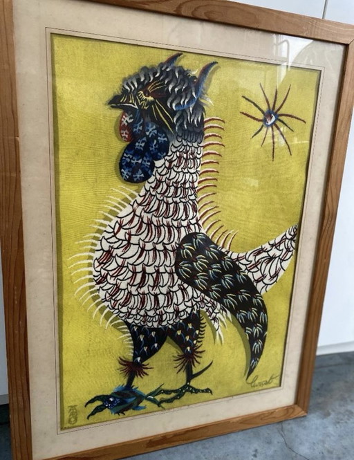 Vintage Jean Lurcat Le Coq Pecheur, Art Print, Offset Litho