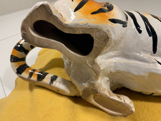 Großer Keramik-Tiger Italien 1970er – Dekorative Objekte, Ceramic (photo 17 of 21)