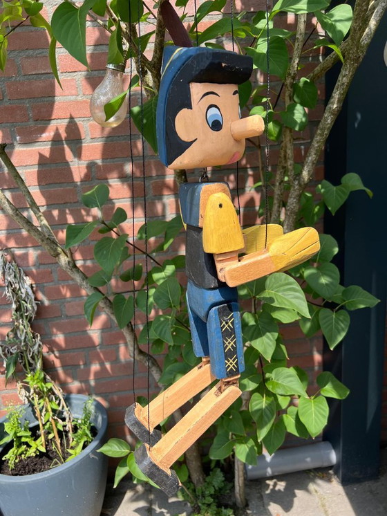 Image 1 of handgefertigte Holzpuppe „Pinocchio“, 61 cm