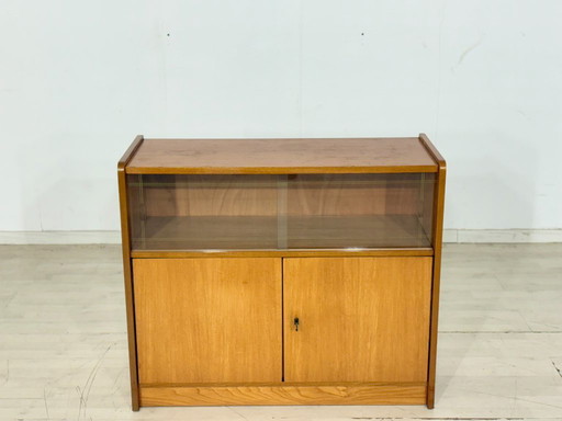 Commode/petite vitrine style années 60 – Bois d'orme