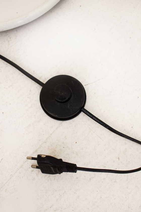 Image 1 of 80's Herda Floor Lamp White with Trumpet Shade