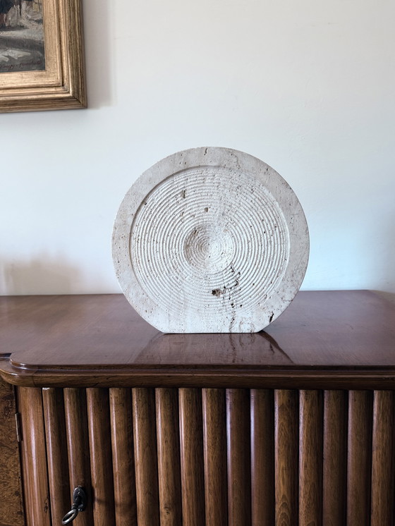 Image 1 of Jarrón solifleur de travertino moderno de mediados de siglo, Cerri Nestore, Italia, 1970