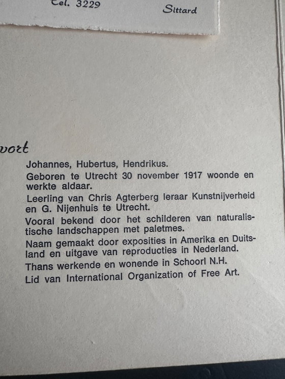 Image 1 of Johannes H.H. Bévort – Abstract-expressionistisch stadsgezicht / marktscène – olieverf op doek (1971)