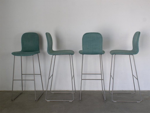 Tabouret de bar souple Cappellini Tate, ensemble de 4 pièces, design Jasper Morrison. – barkrukken, rvs