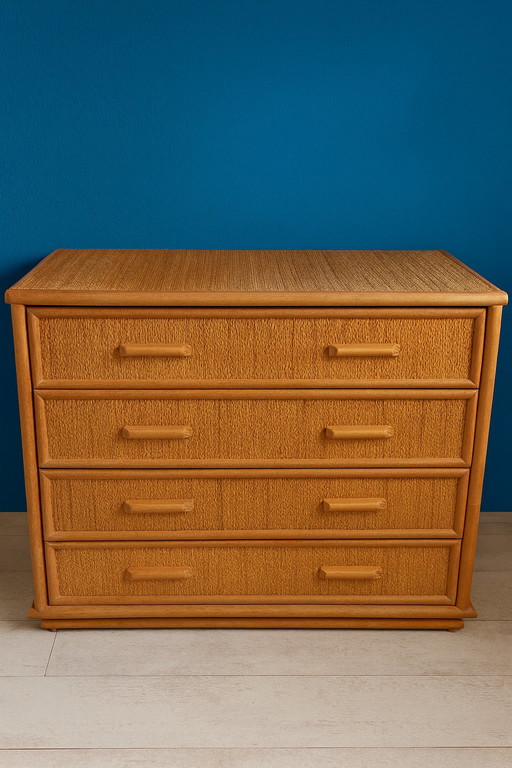 Commode vintage en rotin | Commode en rotin