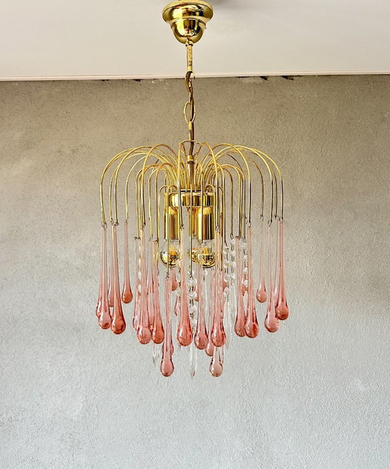 Lustre Vintage Rose Goutte d'eau – Glass, Metal (photo 8 of 9)