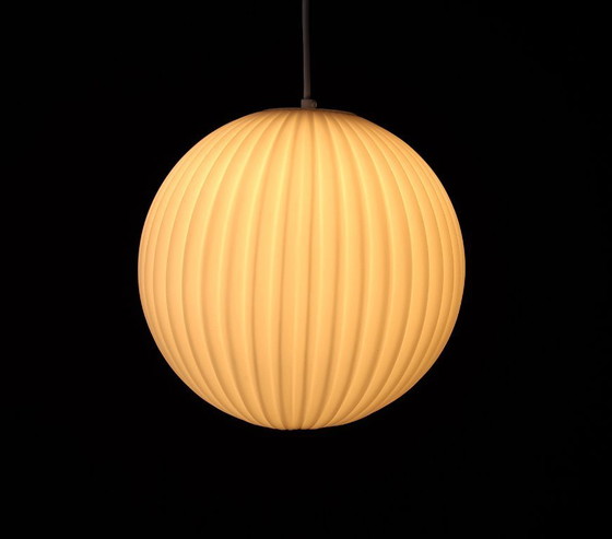 Image 1 of Louis Kalff for Philips Eindhoven, vintage milk glass pendant lamp, beautiful in its simplicity, Dutch design, MCM lamp