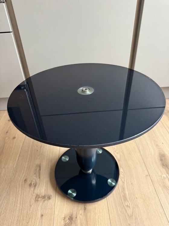 Leolux Exclusive Design Small Table Blue Glass. – Side tables, Wood (photo 3 of 9)