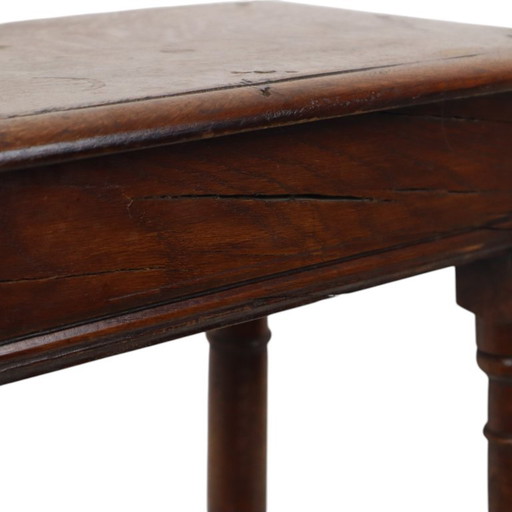 Tabouret ancien en chêne massif, style anglais, XIXe siècle – krukjes, Wood, Vintage (photo 2 of 19)