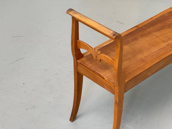 Image 1 of Biedermeier-style cherrywood bench, 1930s