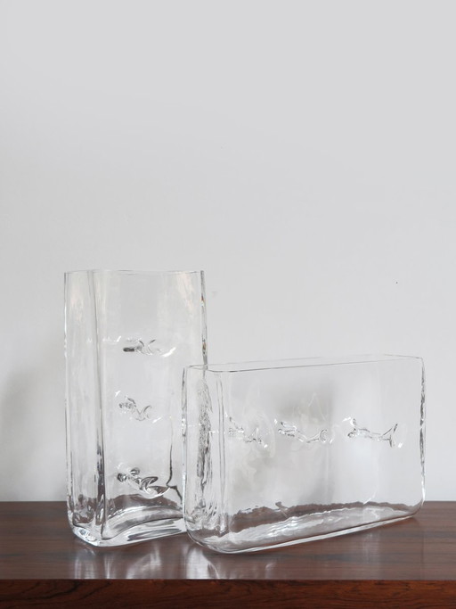 Repetai Vases in Murano glass by Renato Toso for Fratelli Toso, 1964, set of 2