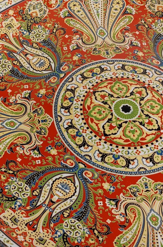 Image 1 of Large Chinese decorative plate with traditional Middle Eastern and Islamic patterns.