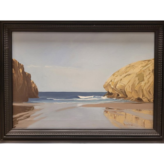 Image 1 of Vintage painting "Spanish seascape", 1970s