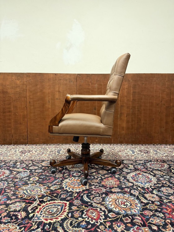Sedia da Ufficio Chesterfield Inglese Marrone – Sedie da ufficio, Leather, Wood (photo 3 of 7)