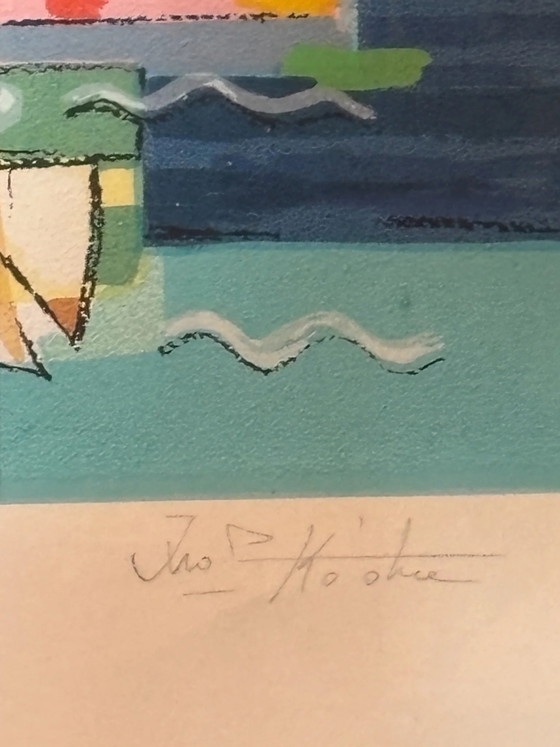 Lithograph of "Istanbul" by Ibrahim Kodra 1970s – Paintings & Drawings, Paper, Geometrisch (photo 9 of 9)