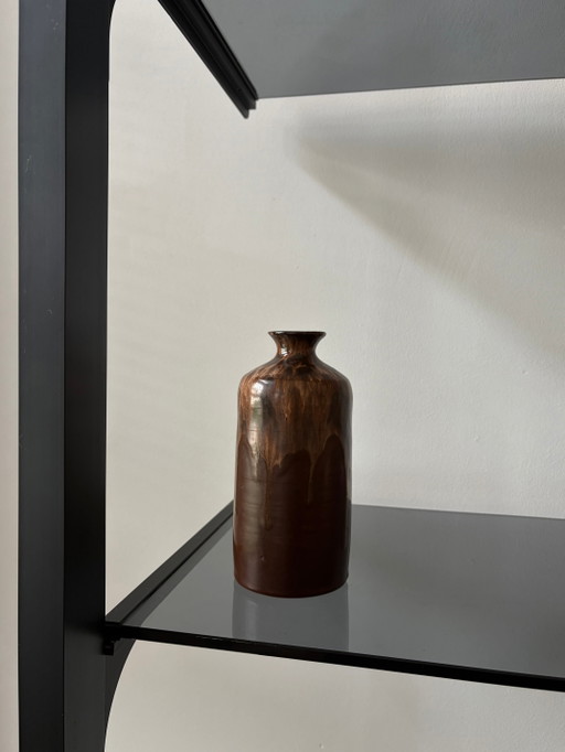 Vintage Keramikvase mit Tropfglasur