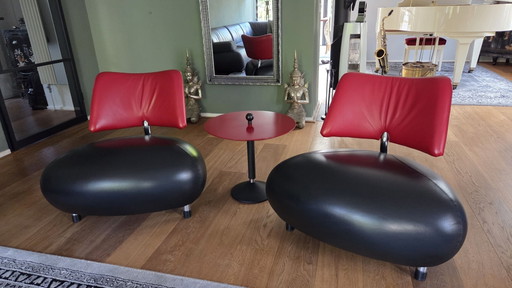 Ensemble de chaises Leolux Pallone + table assortie