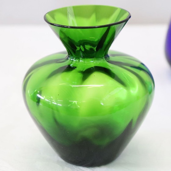 Image 1 of Small Murano Glass Vase Signed Venini 2012 with Original Label, set of 3
