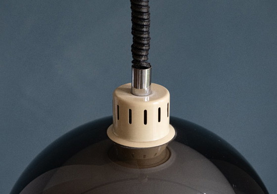 Image 1 of Lampada a sospensione vintage Space Age in grigio fumo e bianco