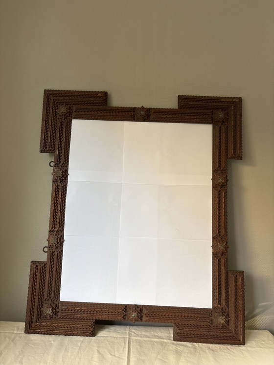 Image 1 of Cornice antica in stile arte popolare | Arte folk | 78 x 67 cm