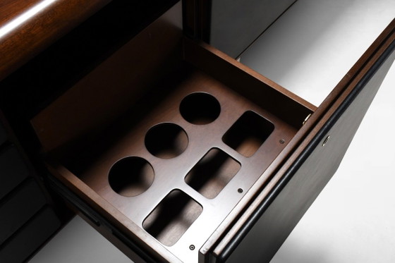 Walnut, Metal and Leather Hans von Klier “Il Ponte” Sideboard for Skipper, 1970s, Chrome, Silver (photo 7 of 10)