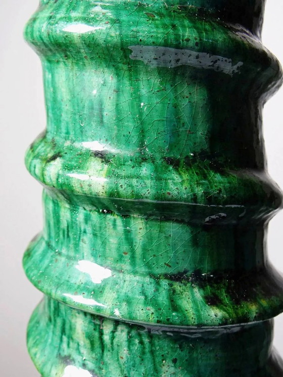 Large Tamegroute glazed terracotta Candle holder, Morocco, 1960s-1970s., Ceramic, Brown (photo 15 of 15)