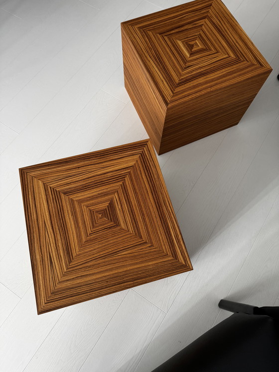 Image 1 of Zebrano Salontafels met Zebrano bijzettafeltjes