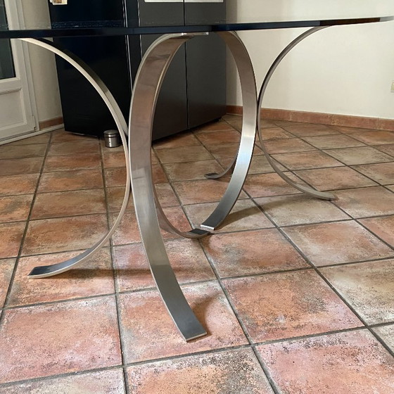 Tavolo ROCHE BOBOIS. 1970. Space age. 190x110, Tavoli da pranzo, Vetro, Argentato (foto 6 di 8)