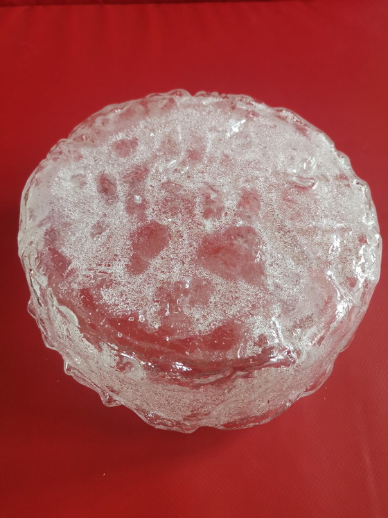 Image 1 of Lampada da parete in stile Space Age anni '70, in vetro ghiaccio, vetreria del Limburgo