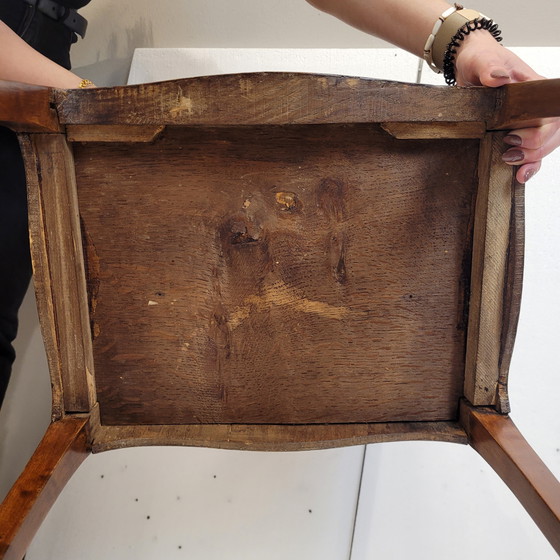 Image 1 of Mesa auxiliar trampantojo libros, estilo Napoleón III, madera y taracea, f. s. XIX - Francia 