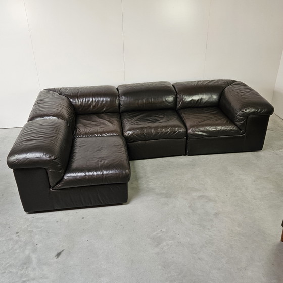 Image 1 of Canapé modulaire vintage en cuir, Jeep Durlet