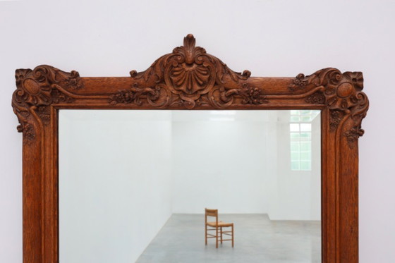 Image 1 of Specchio barocco in legno intagliato e bisellato in stile Luigi XV, Francia, anni 1900