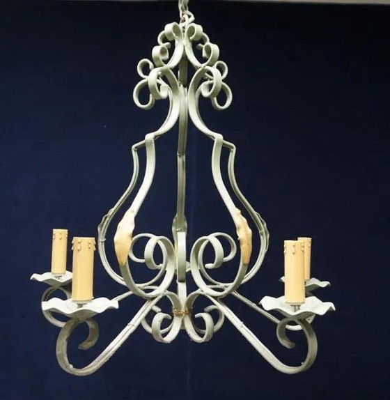Chandelier. Polychrome metal. (photo 4 of 4)