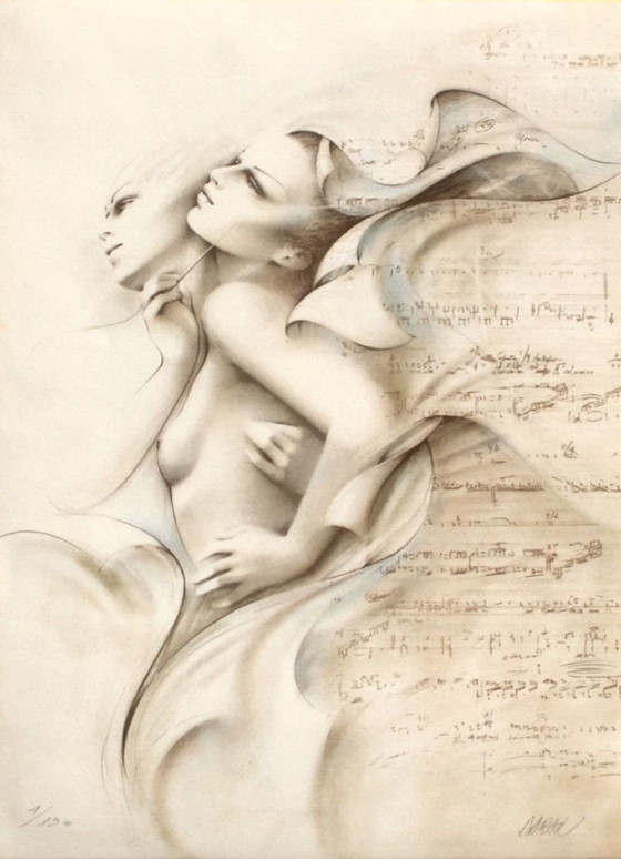 Image 1 of Gérard DARAN La musique Gesigneerde litho 1990