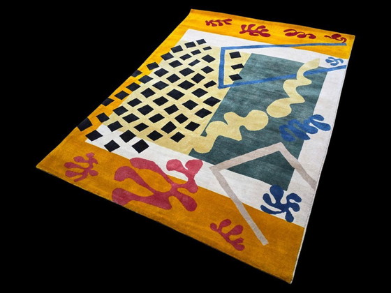 Alfombra de lana anudada a mano – Inspirada en el jazz Les Codomas de Matisse, con reverso de algodón (260 x (photo 4 of 6)