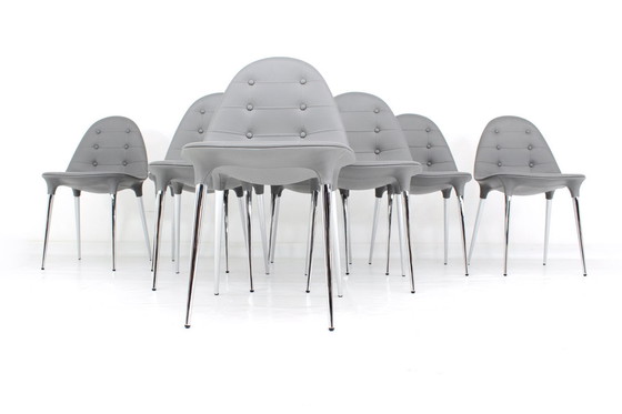 Image 1 of as new, Set of 8 exclusive Cassina Caprice 245 Chair by Philippe Starck with full Y-Leather spec, LP. ca. 12.000 Euro