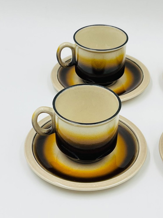 Set aus 4 Tassen und Untertassen von Iceland - Boch Belgien – Boch Frères, Geschirr, Ceramic (photo 3 of 13)