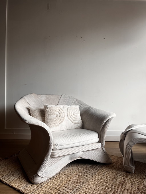 Betty Cobonpue Scultura fauteuil en rotin 80's