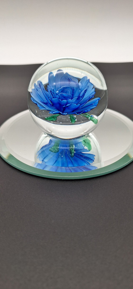 Image 1 of Blue flower paperweight