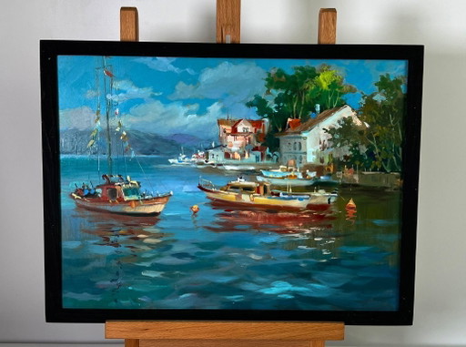 River Ships near the Shore