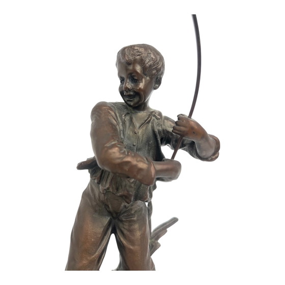 Image 1 of Bronzestatue eines Fischerjungen
