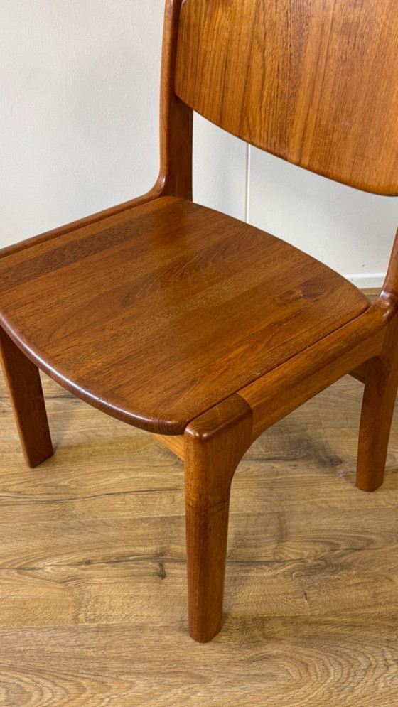 Image 1 of Rare ensemble de 6 chaises Glostrup en teck du milieu du siècle