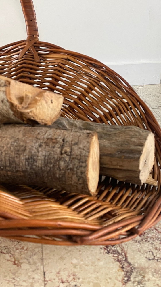 Image 1 of Vintage Rattan Log Basket