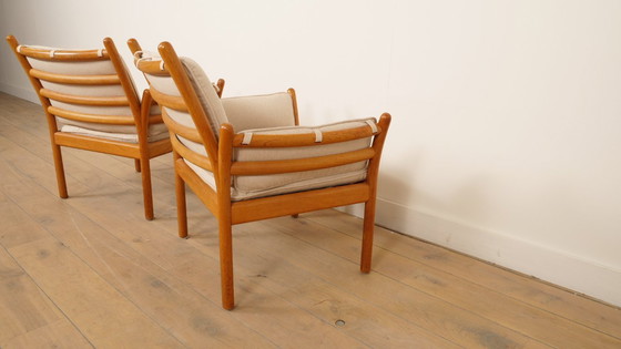 Image 1 of Set van 2 vintage fauteuils | Illum Wikkelsø voor Silkeborg | Model Genius | Teak