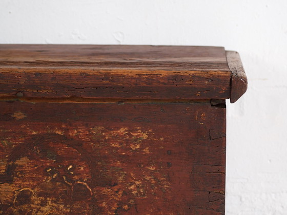 Baule antico dipinto con motivi floreali e serratura in ferro (c.1820) #47 – Cassettiere, Iron (photo 39 of 40)