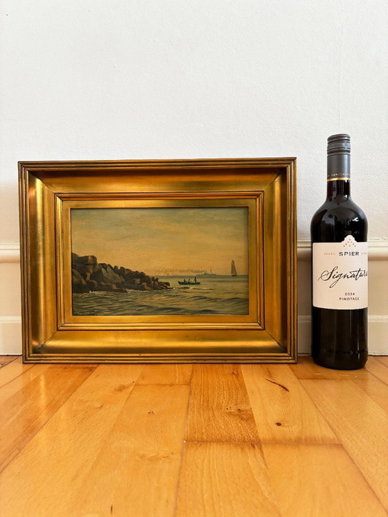 Antique Signed Sailing Ship Seascape Oil Painting – Paintings & Drawings, Wood (photo 20 of 26)