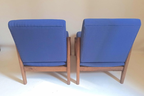Image 1 of Pair of 1950s solid teak armchairs