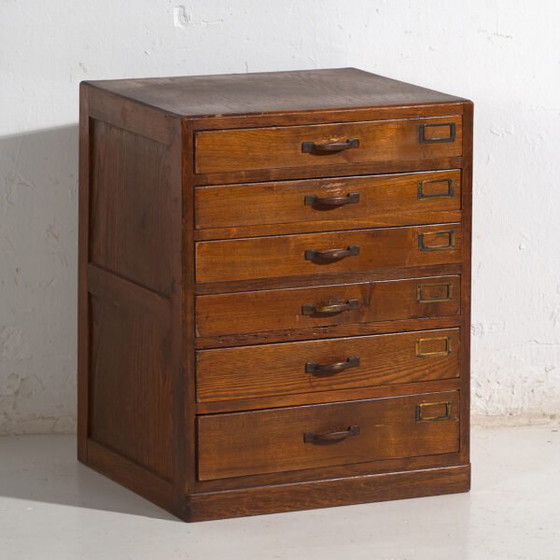 Small antique Japanese file cabinet - Showa Period (c. ) #2 – Filing cabinets, Metal (photo 5 of 40)