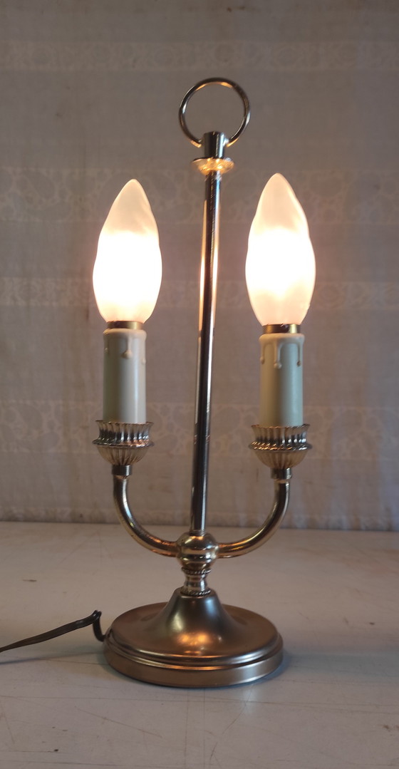 Image 1 of Two-light bouillotte lamp in brass and gilt metal - mid-20th century