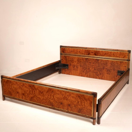 Cama King Size Alberto Smania Marango en Madera de Raíz y Latón Mid Century 1967 – Colchones y somieres (photo 9 of 20)